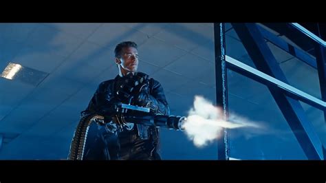 Terminator 2 Judgement Day Remastered Minigun Scene 1080p Youtube