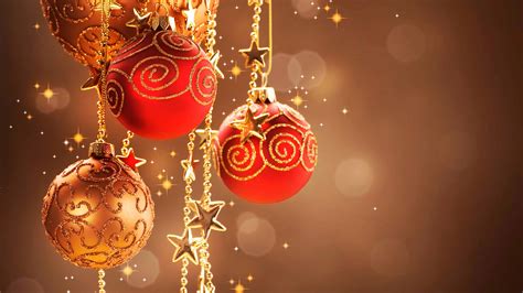 Red And Gold Christmas Tree Balls Uhd 8k Wallpaper Pixelz