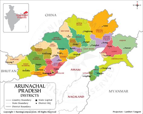 Arunachal Pradesh Map With Districts