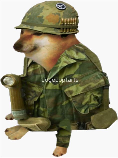 Us Vietnam War Marine Cheems Sticker For Sale By Dogepoptarts
