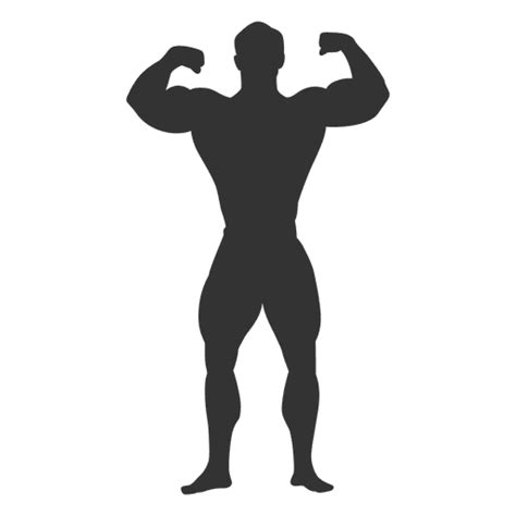 Bodybuilder Double Biceps Pose Silhouette Transparent Png And Svg