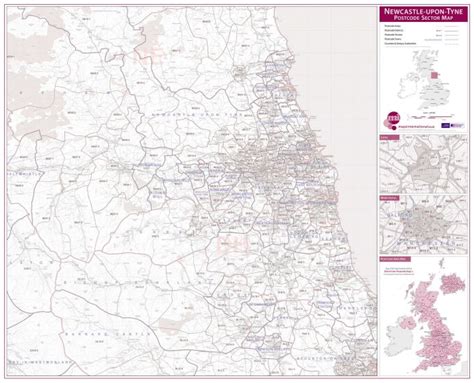 Newcastle Upon Tyne Sunderland And Durham Postcode Sector Map
