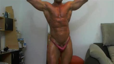 Emilio Scarcely Dressed Flexes And Poses Showing Off His Perfect Abs