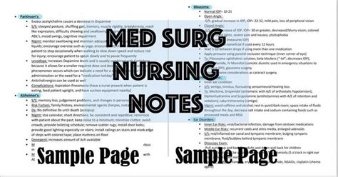 Medical Surgical Nursing Notes 55 Pages Pdf Study Guide In 2021