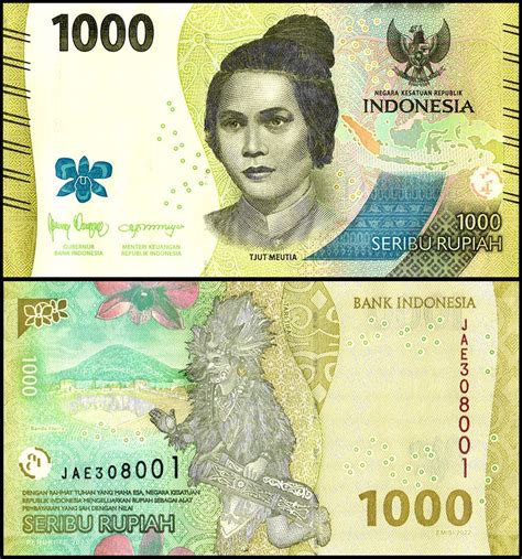 Indonesia 1000 Rupiah Banknote 2023 P 162a2 Unc