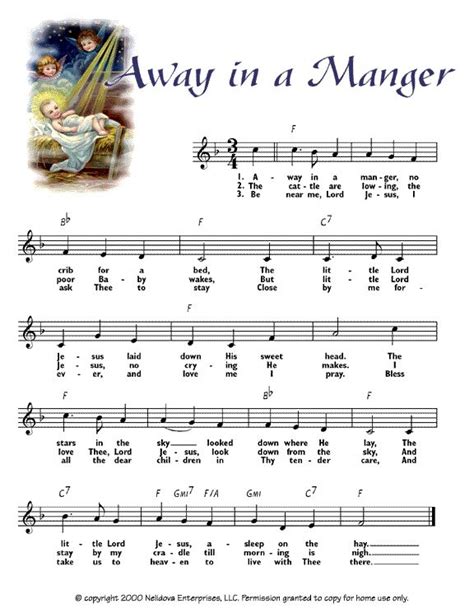 Away In A Manger Christmas Sheet Music Hymn Sheet Music Piano Sheet