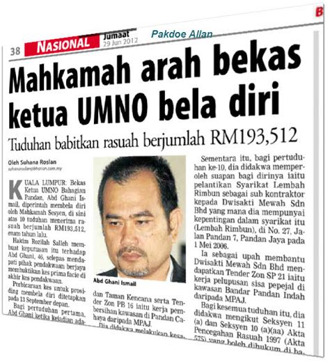 Bekas perdana menteri najib muncul di hadapan hakim pada persidangan kes, di mana dia didakwa kerana menggelapkan 42 juta ringgit malaysia (67 juta lira) dari dana tersebut. KES RASUAH YANG MELIBATKAN PEMIMPIN UMNO ADALAH PERKARA ...