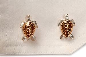 Turtle Cufflinks In Silver And Gold By Simon Kemp Jewellers