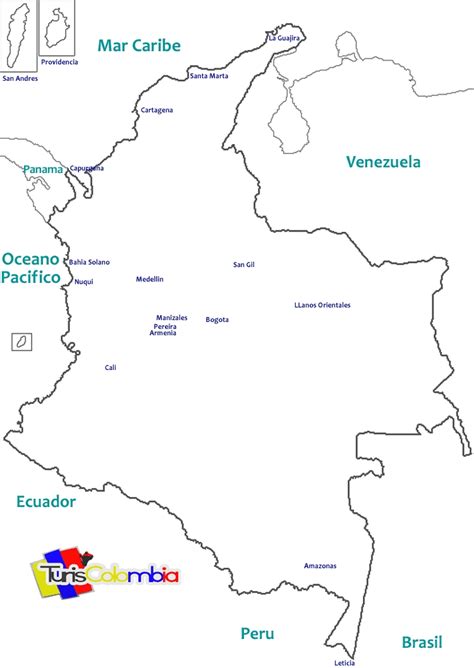 Croquis De Colombia Con Sus Departamentos Y Capitales Para Colorear