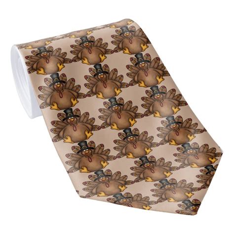 Thanksgiving Holiday Turkey Tiled Tie