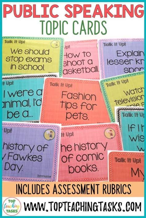 Speech Topic Cards Impromptu And Prepared Top Teaching Tasks