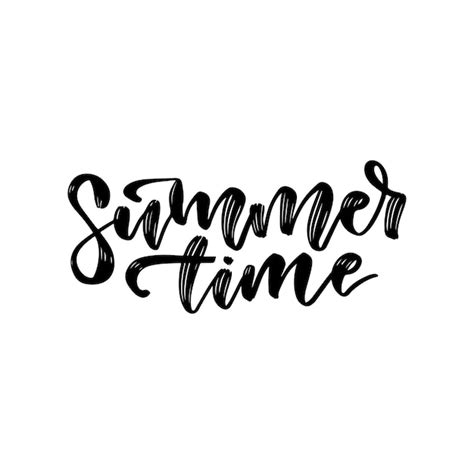 Premium Vector Summer Time Hand Drawn Lettering Card