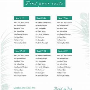 Free Wedding Reception Seating Chart Template Master Template