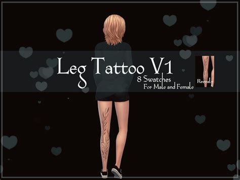 The Sims Resource Leg Tattoo V1