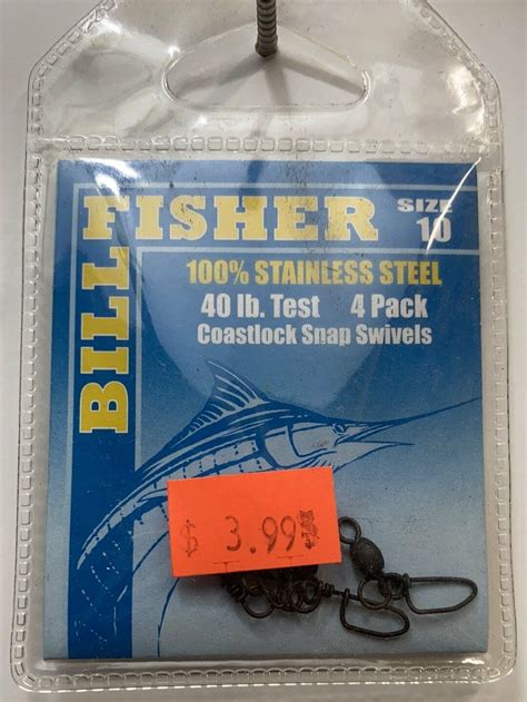 Bill Fisher Stainless 40lb Coastlock Snap Swivels Ebay
