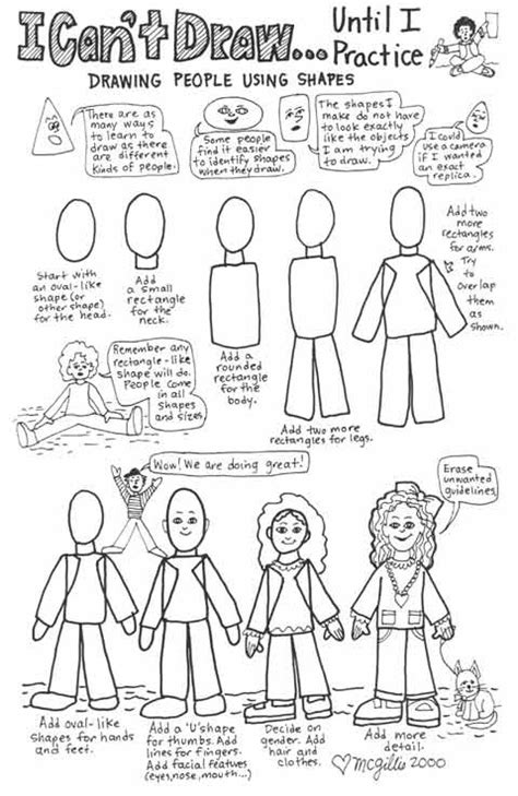 Learn To Draw People Using Shapes This Is A Good Lesson For Beginners