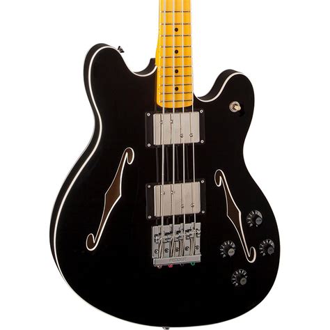 Fender Starcaster Electric Bass Black Maple Fingerboard Guitar Center