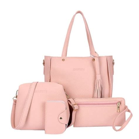 Shop 4 Piecesset Fashion Composit Bag Tassels Handbag Shoulder Bag