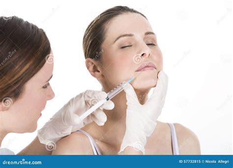 Doctor Doing Botox Injection To A Woman Royalty Free Stock Photography