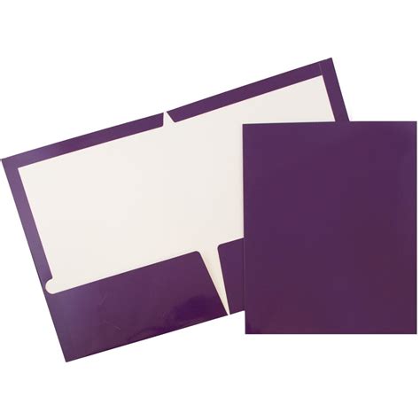 Jam Glossy Two Pocket Folders Purple 100pack