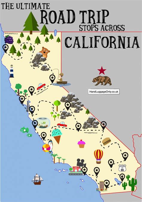 Highway 1 California Road Trip Map Secretmuseum Map Of Hwy 1