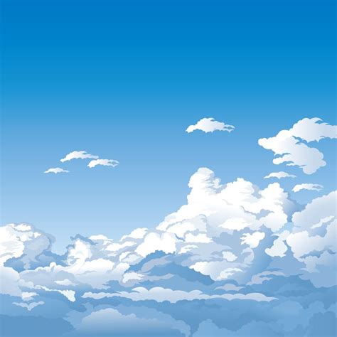 Cartoon High Altitude Cloud Scenery Vector Material Dessin De Nuage