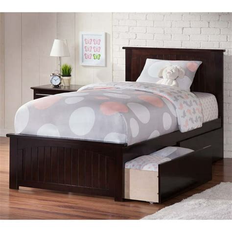 Rosebery Kids Twin Xl Storage Platform Bed In Espresso