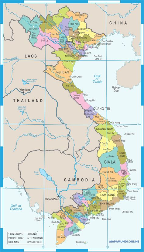 Mapa Fisico Vietnam Mapa Fisico
