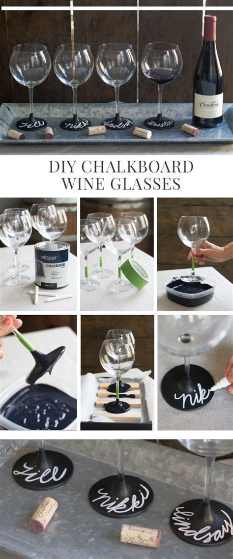 Use Chalkboard Paint And Chalk To Personalize Wine Glasses Bridesmaid