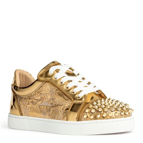 Christian Louboutin Leather Vieira Spikes Orlato Flat ...