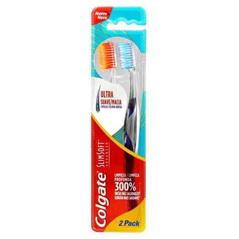 Colgate Slim Soft Advanced Cepillo Dental Ultra Suave Pack De 2 Unidades