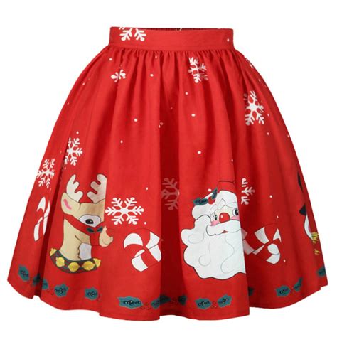 women s sexy christmas skirt santa snowflake printed a line skirt mini female brief christmas