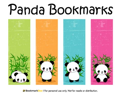 Did you scroll all this way to get facts about bookmarks designs? Printable Panda Bookmarks