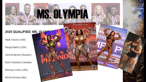 2020 Miss Olympia List Of Qualified Bodybuilders Youtube