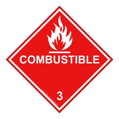 Dot Combustible Sign Dot 9881 Hazardous Loads