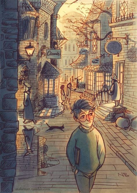 Diagon Alley Harry Potter Illustrations Harry Potter Drawings Harry