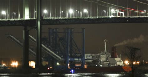 Ship steers clear of Delaware Memorial Bridge with less than 6 feet to