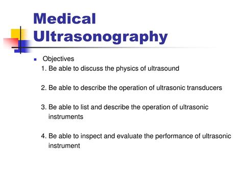 Ppt Medical Ultrasonography Powerpoint Presentation Free Download
