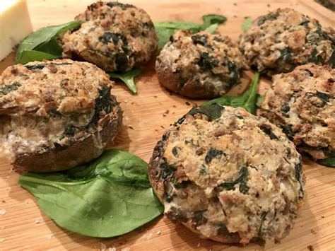 Tbt to this lasagna with spinach, mushrooms, and italian sausage + that tasty mozzarella melted on top. Spinach and Sausage Overstuffed Mushrooms | Food, Stuffed ...