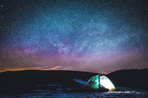 Royalty Free Photo Camping In Tent Under The Stars In The Night Sky
