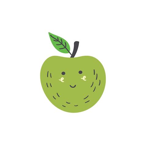 Premium Vector Cute Green Apple