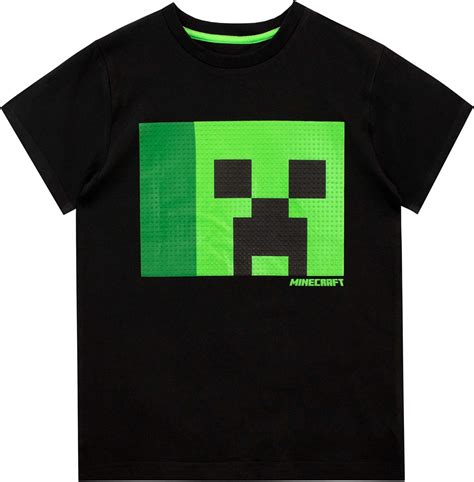 Buy Minecraft Boys Creeper T Shirt Size 14 Black At