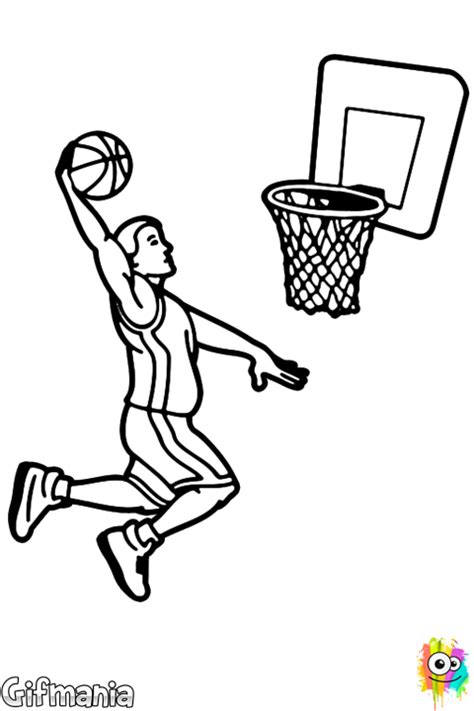 Basketball Slam Dunk Coloring Page Basketball Drawings Easy Drawings