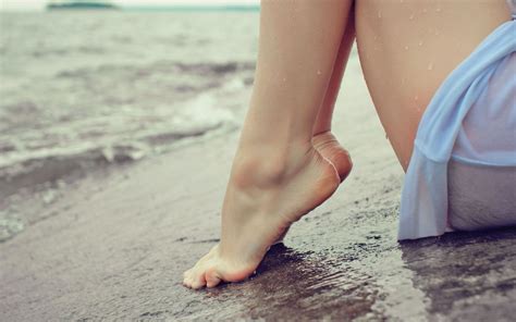 Wallpaper X Px Barefoot Beach Feet Toes Water Wet Women X Goodfon