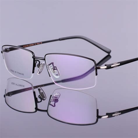high quality grade men pure titanium half rim square clear lens myopia optical glasses frame