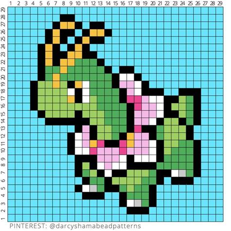 Meganium Pattern 29x29 Disney Collage Pixel Art Pokemon Pattern