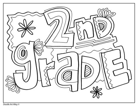 Grade Signs Classroom Doodles School Coloring Pages 2nd Grade
