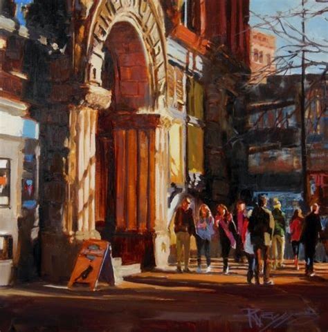 The Underground Tourists Seattle Cityscape By Robin Weiss Painting By
