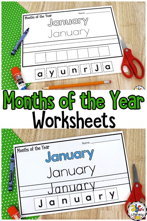 Cut And Paste Months Of The Year Worksheets