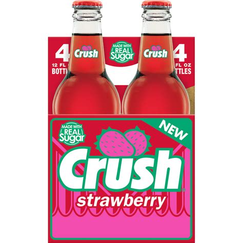 Crush Strawberry Caffeine Free Soda 12 Fl Oz 4 Count
